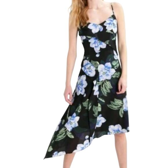 Banana Republic Chelsea Strappy Asymmetrical Floral Dress, Size 0P - Picture 2 of 8